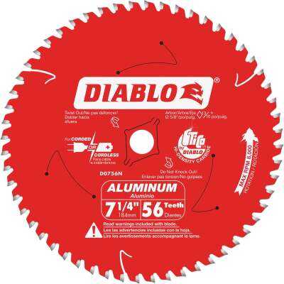 Diablo 7-1/4 In. 56-Tooth Aluminum Circular Saw Blade